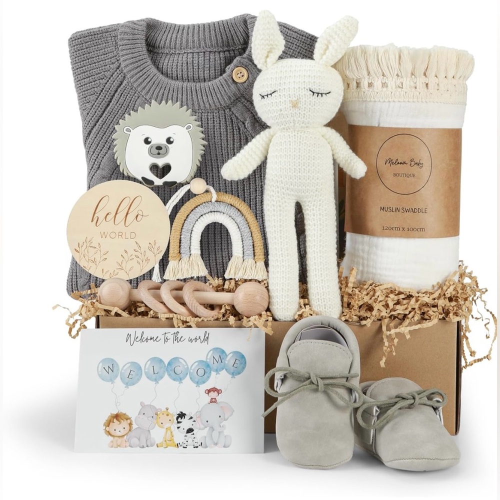 Baby Gift Set, Baby Boy Newborn Gifts Box, Boho Gender Neutral